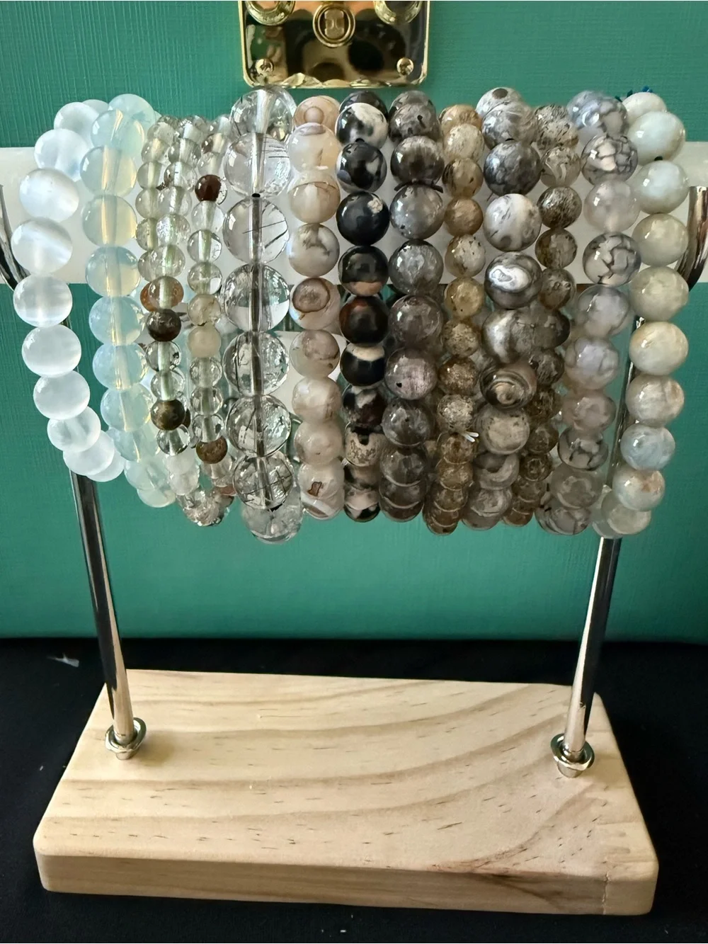 Variety of authentic neutral color crystal bracelets